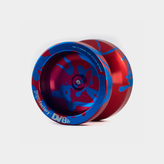 DV888 (Bind) yo-yo in Red / Blue Splash by YoYoFactory