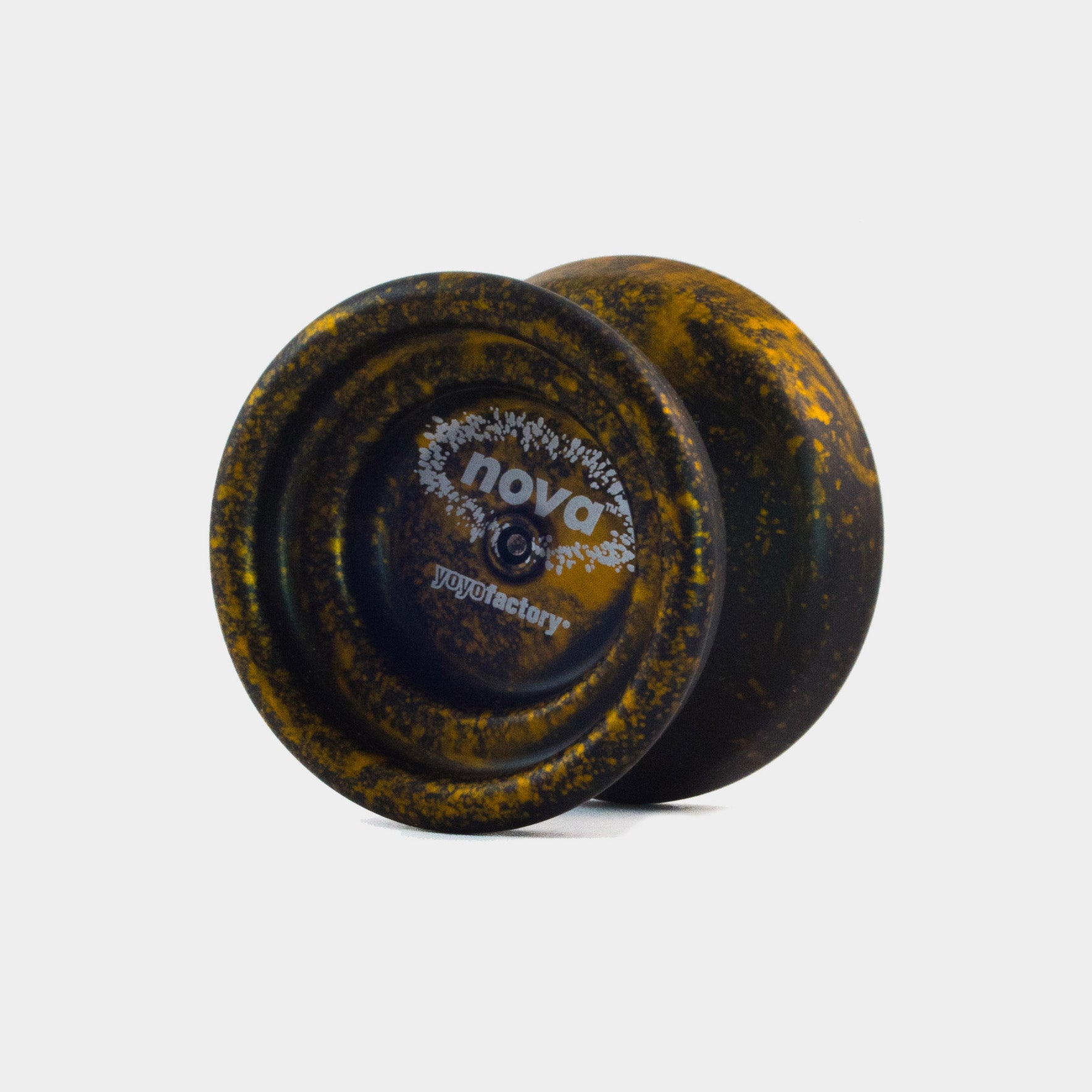 Nova yo-yo in Black / Yellow Acid Wash by YoYoFactory