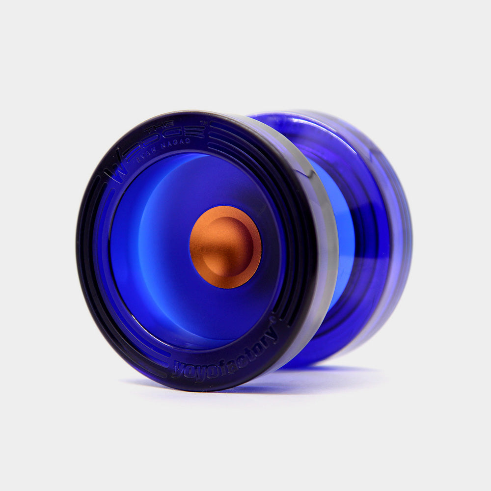 Wedge yo-yo in Translucent Blue / Gold by YoYoFactory