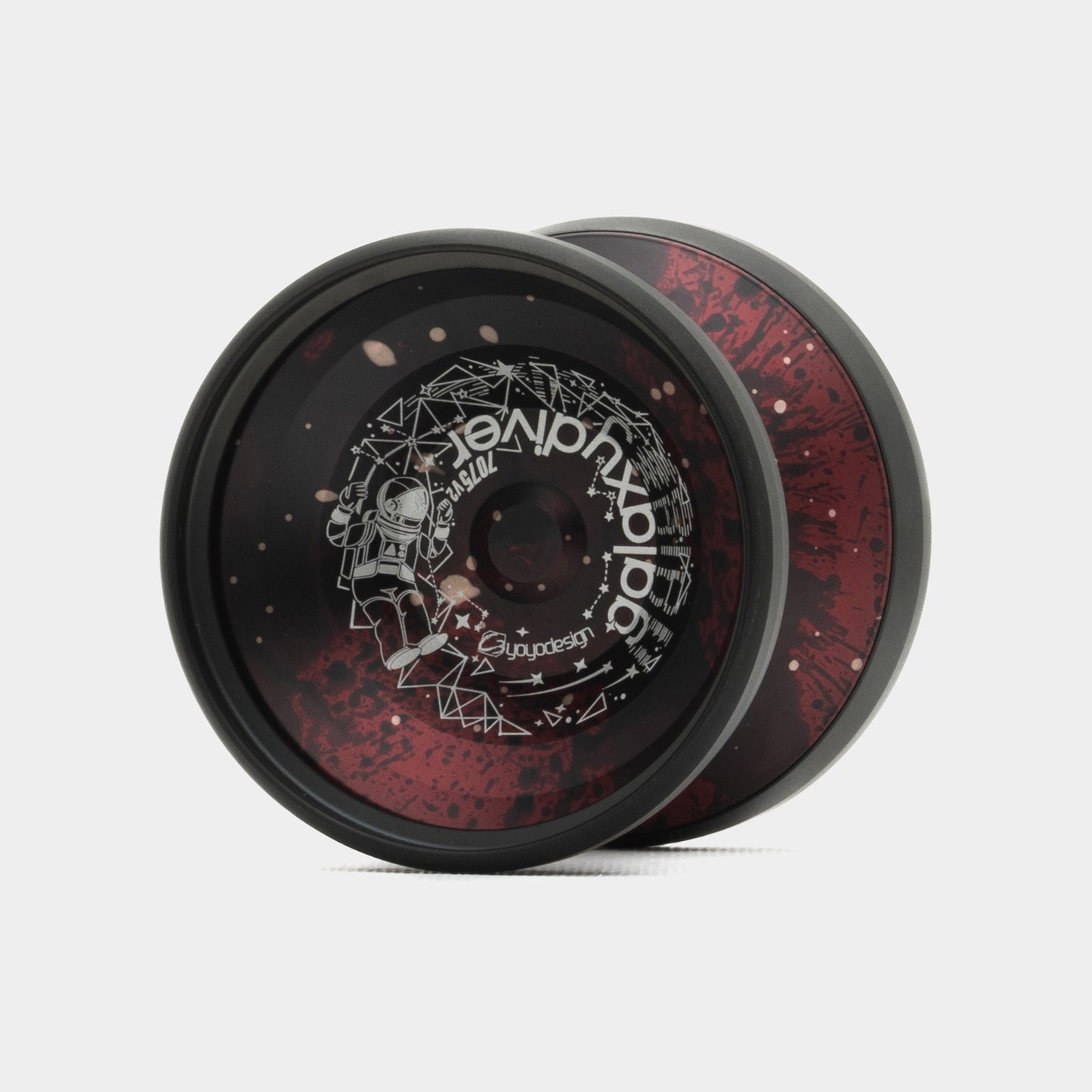 Galaxy Diver 7075 v2 yo-yo in Black / Red by C3yoyodesign