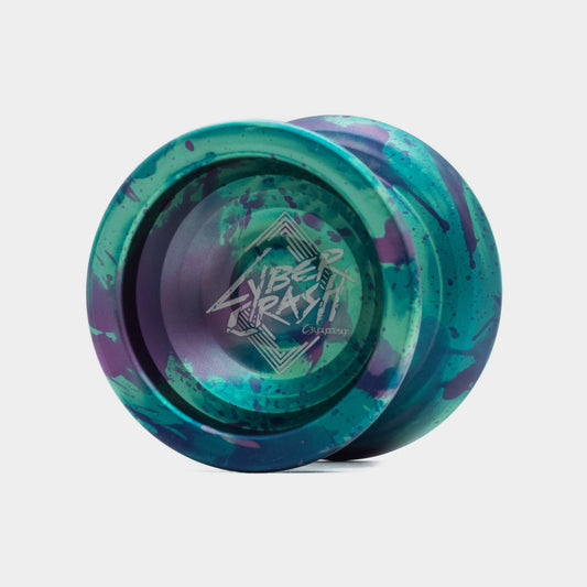 Cyber Crash yo-yo in Green Acid Wash by C3yoyodesign