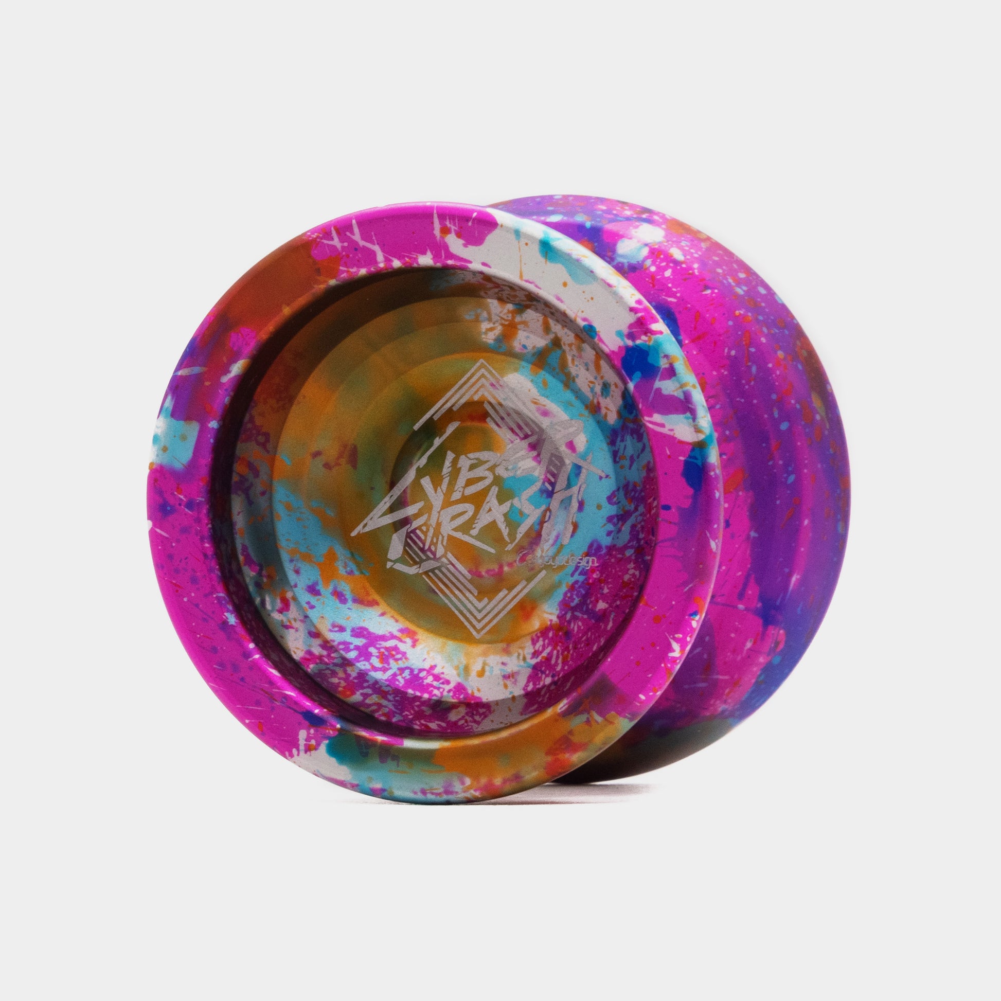 Cyber Crash yo-yo in Pink Acid Wash by C3yoyodesign