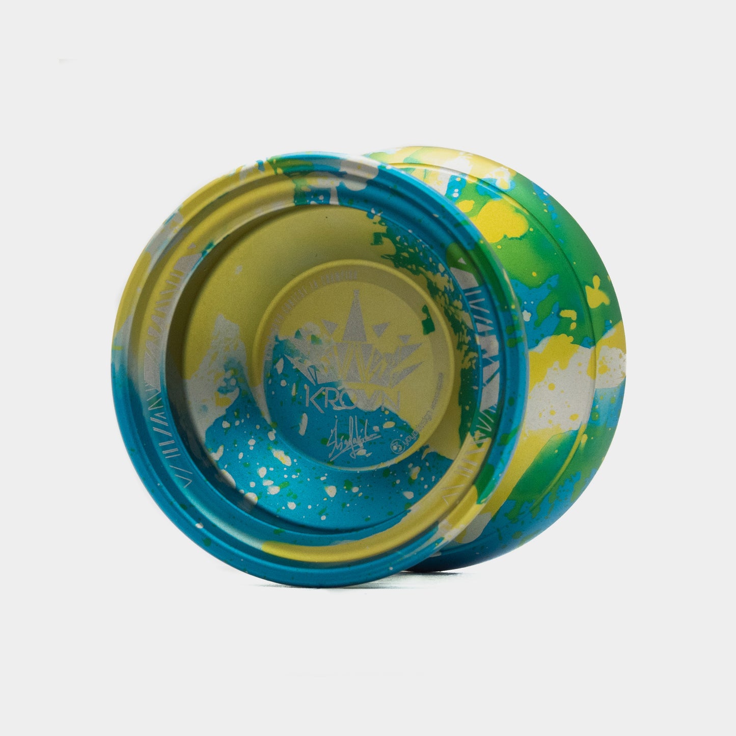 Krown yo-yo in Light blue / Yellow / Silver by C3yoyodesign