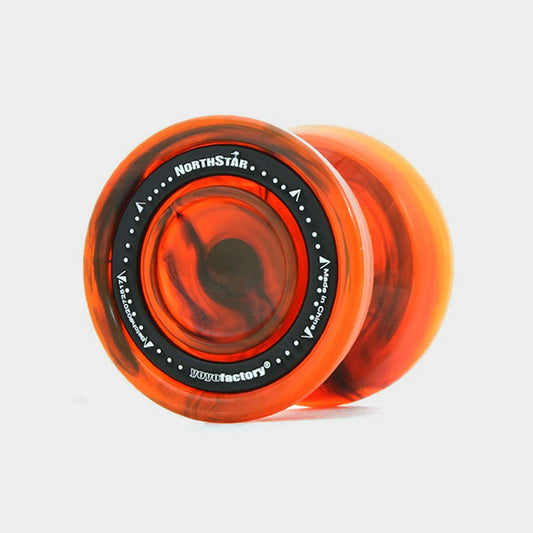 Northstar yo-yo in Orange/Black Marble by YoYoFactory