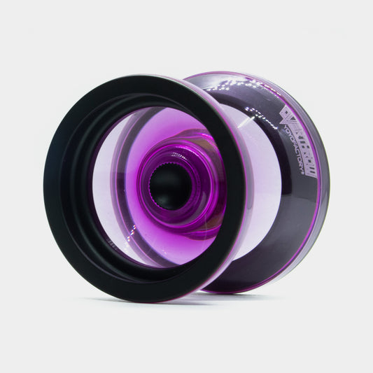 Overthrow yo-yo in Translucent Purple / Black by YoYoFactory