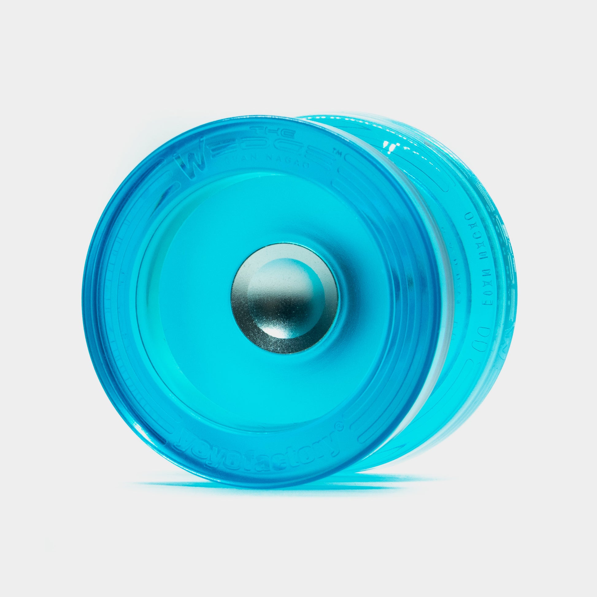 Wedge yo-yo in Translucent Blue / Silver by YoYoFactory