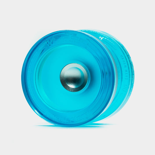 Wedge yo-yo in Translucent Blue / Silver by YoYoFactory