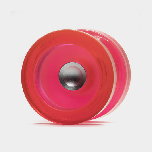 Wedge yo-yo in Translucent Pink / Silver by YoYoFactory